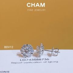 Hoa Tai BDV12 Chủ 5.0mm Vàng 10k Kim Cương Lab Grown Diamond
