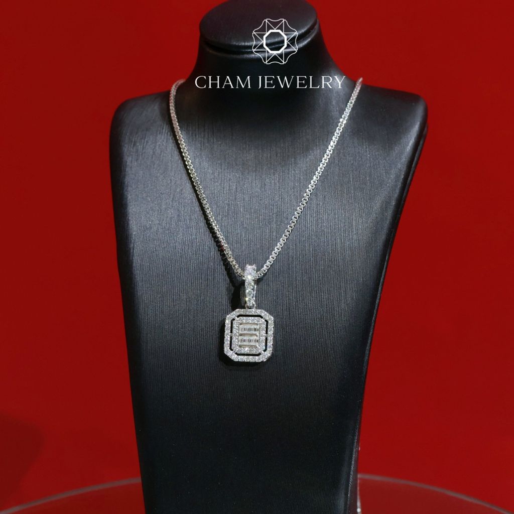 Mặt Dây Chuyền MC08 CHAM JEWELRY , Full Moissanite Cao Cấp (Barcode OM46).