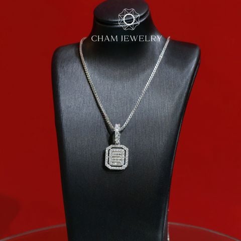 Mặt Dây Chuyền MC08 CHAM JEWELRY , Full Moissanite Cao Cấp (Barcode OM46).