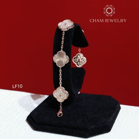 Lắc Tay LF10 CHAM JEWELRY, Lắc 4 Lá Moissanite (Barcode OLT03)