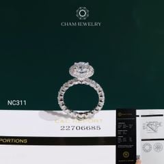 Nhẫn NC311 CHAM JEWELRY, Đá Moissanite C&C Chủ 7.2mm (Barcode OCNN144)