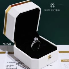 Nhẫn NC278 CHAM JEWELRY, Nhẫn Full Đá Moissanite Chủ 6.5mm(Barcode OCNN74)