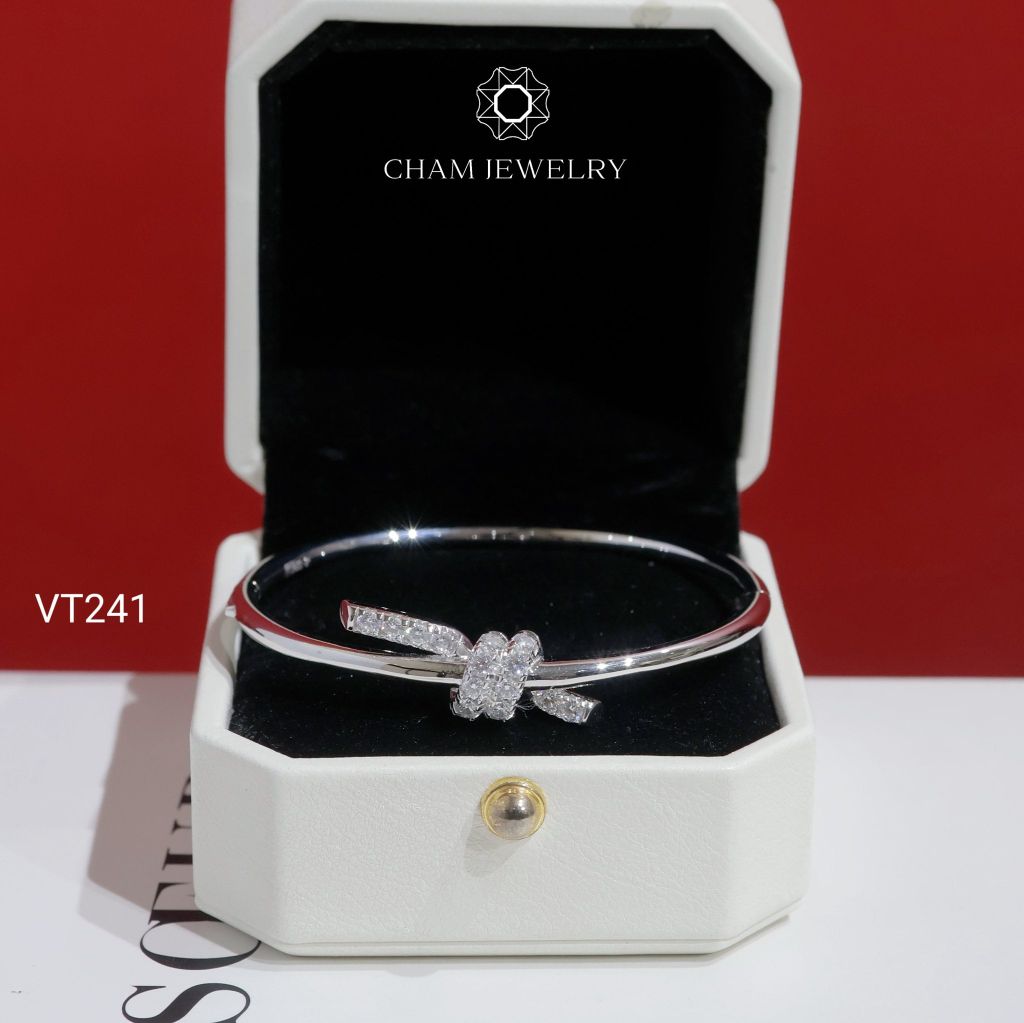 Vòng Tay VT241 CHAM JEWELRY, Vòng Xoắn Nơ Đai Trơn (Barcode TVB328V).
