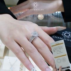 Nhẫn NC116 CHAM JEWELRY, Full Đá Moissanite, Chủ 6.3mm (Barcode ONNU196)