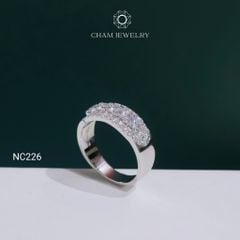 Nhẫn NC226 CHAM JEWELRY, Nhẫn Full Hàng Đá Moissanite (Barcode OCNN84)