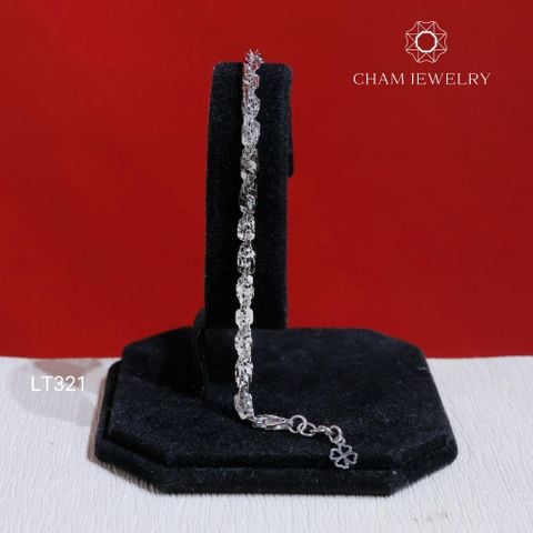 Lắc Tay LT321 CHAM JEWELRY , Xoắn Vuông 4.0mm Charm Cỏ 4 Lá (Barcode TLBC793).
