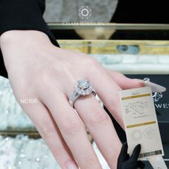 Nhẫn NC106 CHAM JEWELRY, Full Đá Moissanite, Chủ 7.5mm (Barcode TVM113)