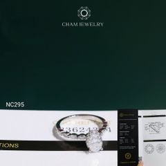 Nhẫn NC295 CHAM JEWELRY, Đá Moissanite C&C Chủ Oval 7x5mm (Barcode ONNU108)