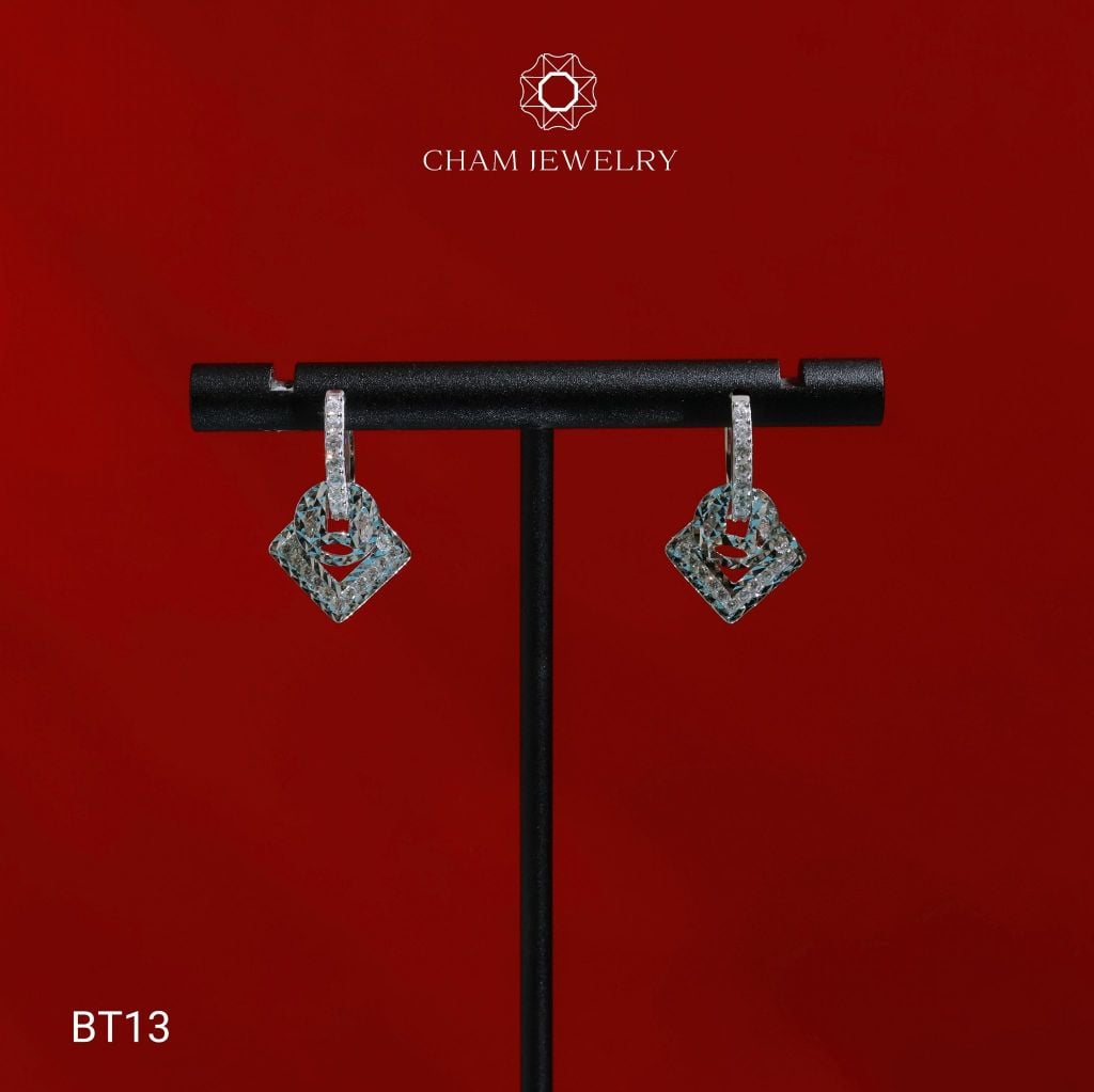 Hoa Tai CHAM JEWERLY BT13, Hoa Tai Kim Tiền ( Barcode TBT738).