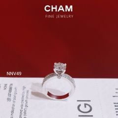 Nhẫn Nữ NNV49 Vàng 10k Chủ 7.2mm Kim Cương Lab Grown Diamond