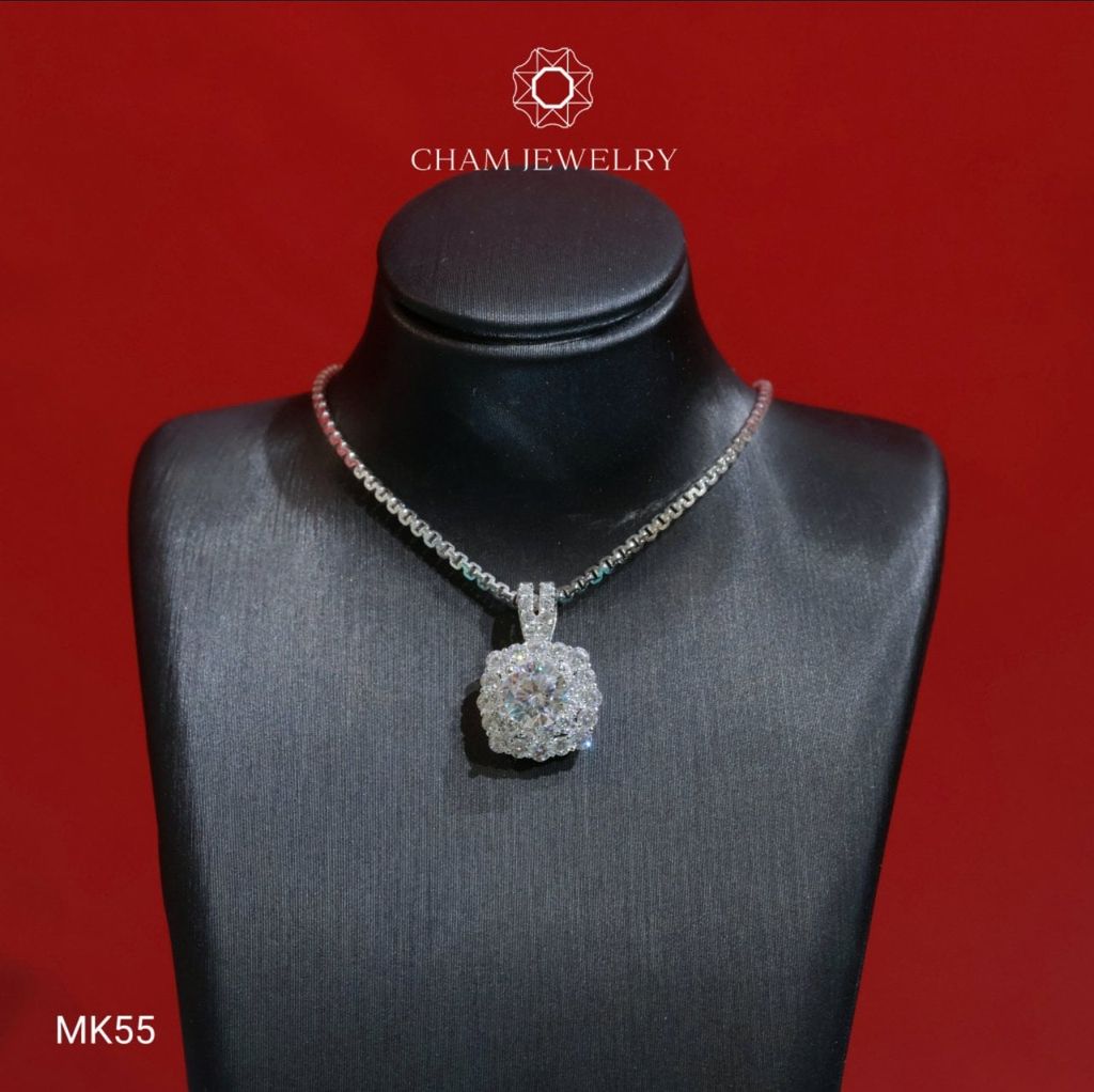 Mặt Dây Chuyền MK55 CHAM JEWELRY, Vuông Chủ 6.0mm (Barcode TMX396)