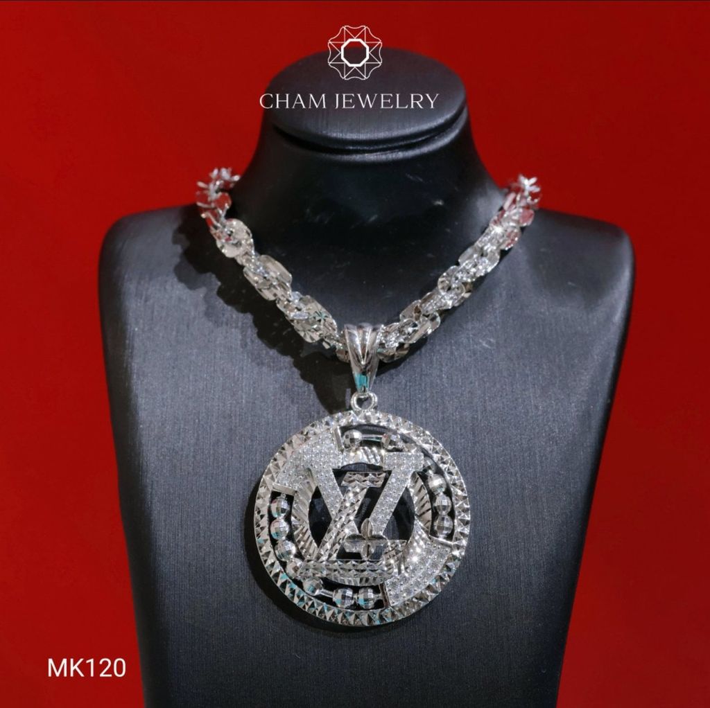 Mặt Dây Chuyền MK120 CHAM JEWELRY, Mặt Kiểu LV Bản 28.0mm (Barcode CM5188)