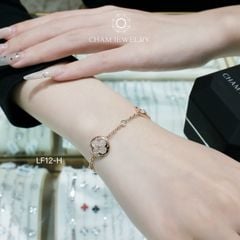 Lắc Tay LF12 CHAM JEWELRY, Lắc 4 Lá Moissanite (Barcode OLT05)