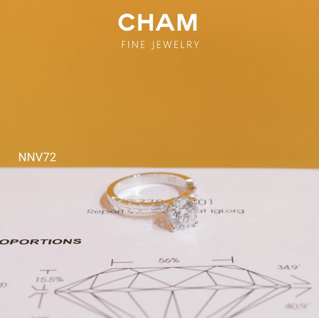 Nhẫn Nữ NNV72 Vàng 10k Chủ 6.3 Kim Cương Lab Grown Diamond