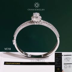 Vòng Tay VC18 CHAM JEWELRY, Vòng Full Moissanite C&C Chủ 8.0mm (Barcode OCV10).