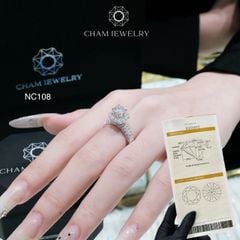 Nhẫn NC108 CHAM JEWELRY, Full Đá Moissanite, Chủ 6.0mm (Barcode TVM89)