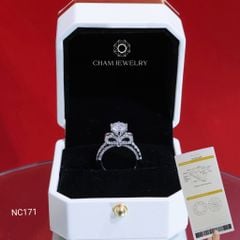 Nhẫn NC171 CHAM JEWELRY, Full Đá Moissanite, Nhẫn Nơ Chủ 7.2mm (Barcode OCNN12)