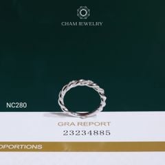 Nhẫn NC280 CHAM JEWELRY, Nhẫn Kiểu Xoắn Full Đá Moissanite (Barcode OHN22)