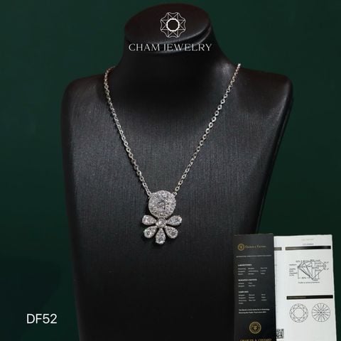 Dây Chuyền DF52 CHAM JEWELRY, Dây Liền Mặt Kiểu Chủ 5.4mm Full Moissanite C&C (OCM41).