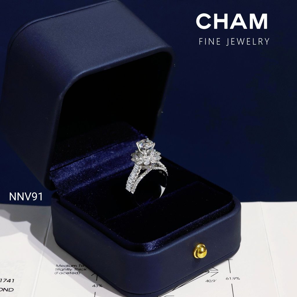 Nhẫn Nữ NNV91 Vàng 10k Chủ 6.0mm Kim Cương Lab Grown Diamond (Barcode DNU25)