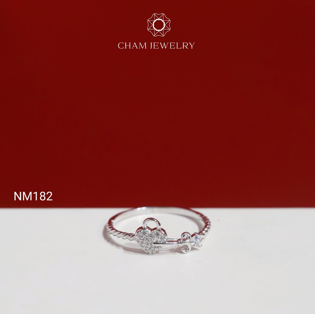 Nhẫn NM182 CHAM JEWELRY, Nhẫn Kiểu Trái Tim (Barcode TNT991).