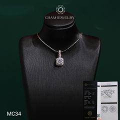 Mặt Dây Chuyền MC34 CHAM JEWELRY , Mặt Xoàn Vuông Chủ Moissanite C&C 4.5mm (Barcode OCM13).