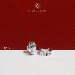 Hoa Tai BK77 CHAM JEWELRY, Hoa Tai Khoen Chạm Máy Bản 3.0mm ( TBK401 )