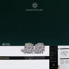 Hoa Tai CHAM JEWELRY BC122, Hoa Tai Full Moissanite C&C Chủ 4.0mm (OCB66 )