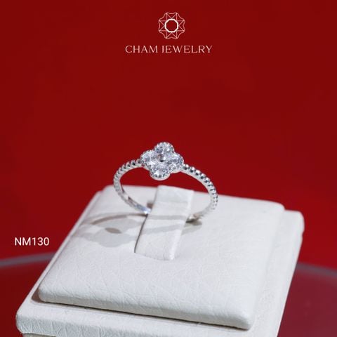 Nhẫn NM130 CHAM JEWELRY, Nhẫn Cỏ 4 Lá  (Barcode TNT563).