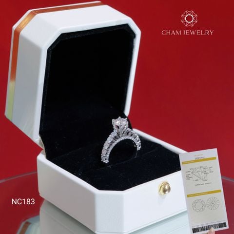 Nhẫn NC183 CHAM JEWELRY, Full Đá Moissanite Chủ 6.3 (Barcode ONNU225)