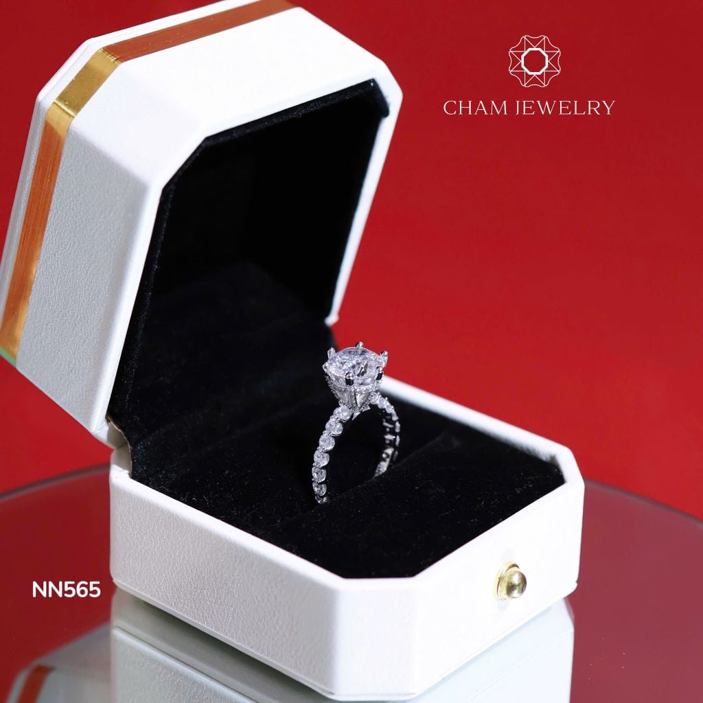 Nhẫn NN565 CHAM JEWELRY, Viên Chủ 9.0mm (Barcode TNN1561).