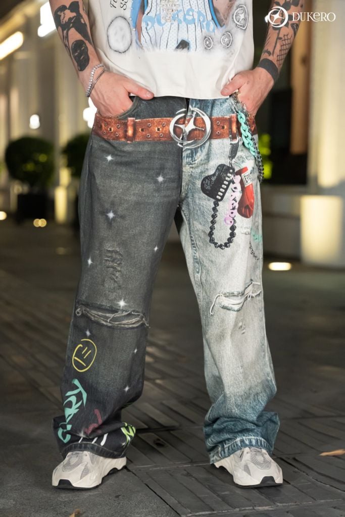 Split Reality Form Baggy Pant Print 3D 380g