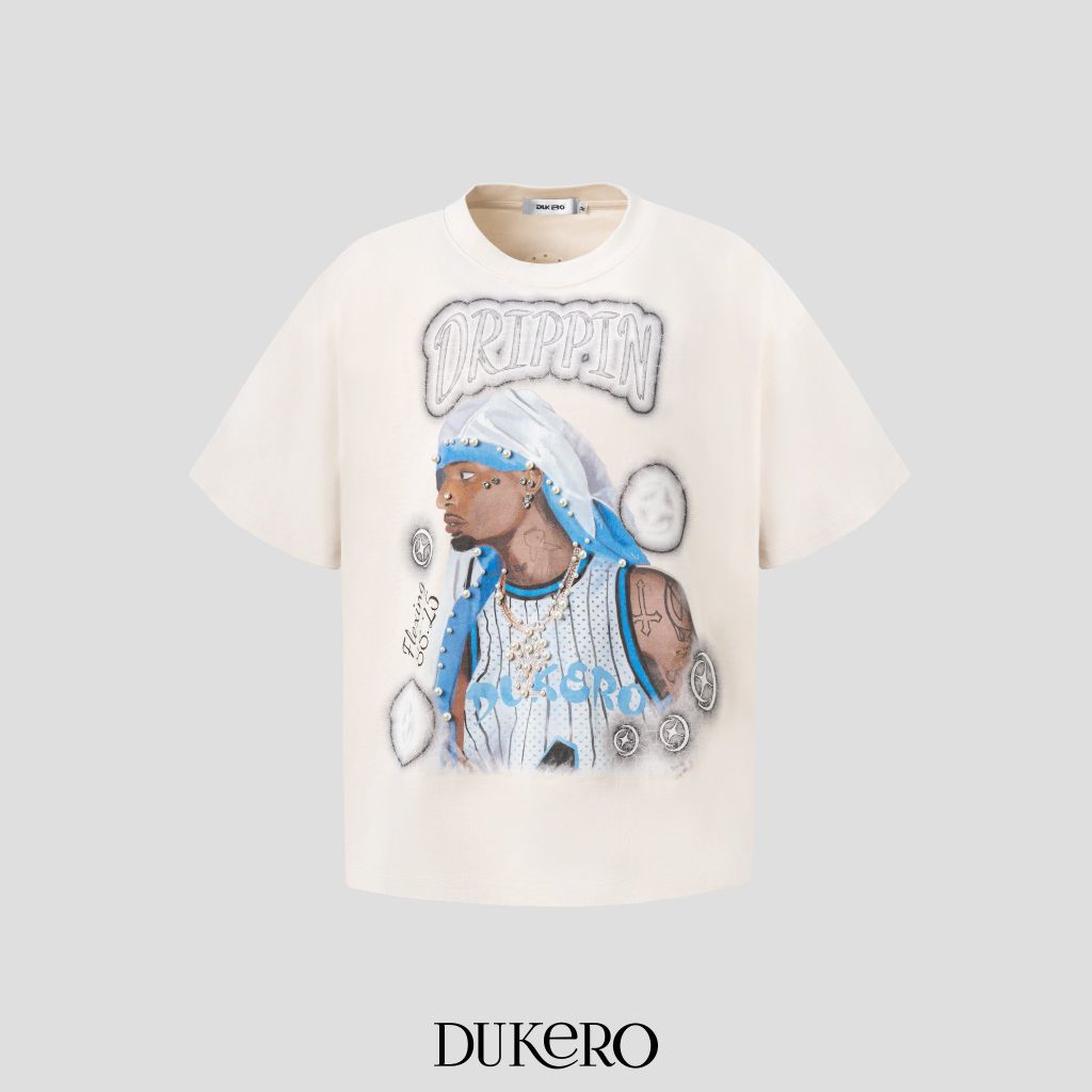 Tee Drippin Boxy Rhinestone 100% Cotton-Sorona 280g
