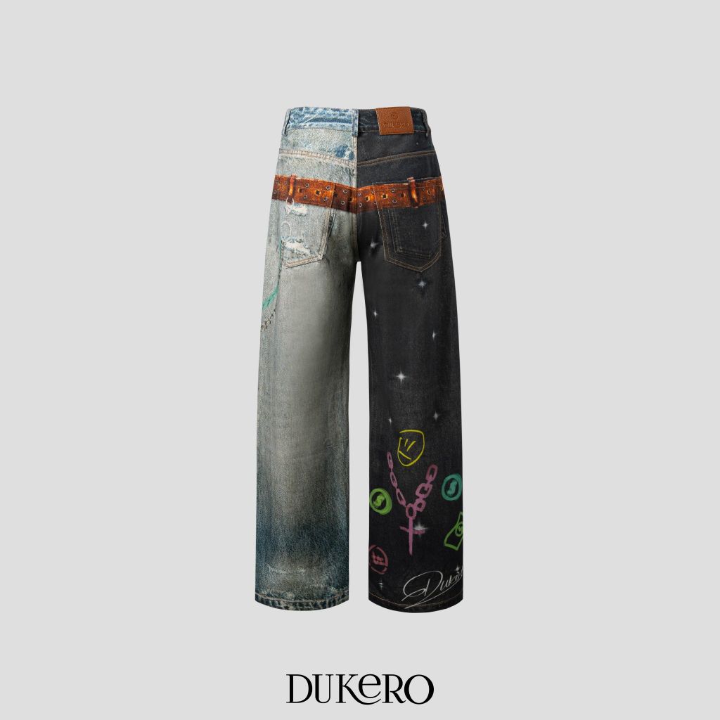 Split Reality Form Baggy Pant Print 3D 380g