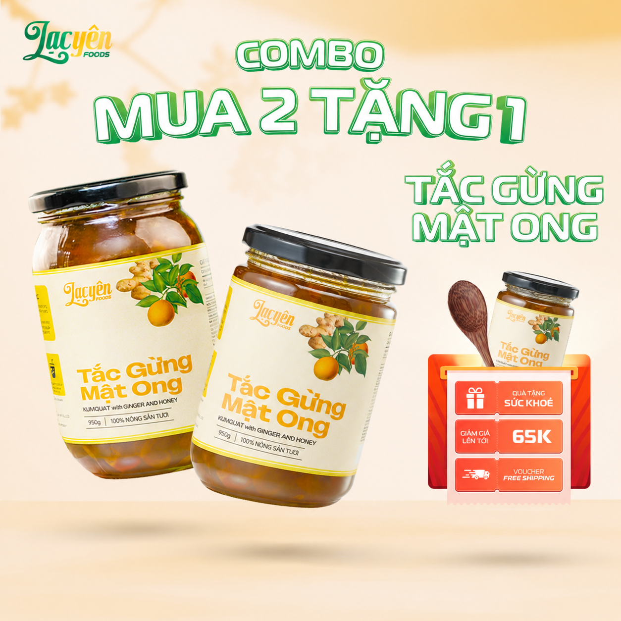  Combo 2 Hủ Tắc Gừng Mật Ong Kèm Quà Tặng 