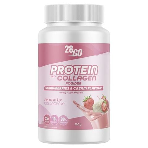 28GO Protein Với Collagen Dâu Tây & Kem 800g