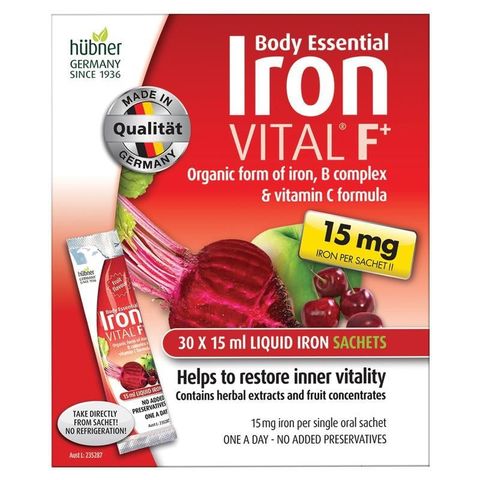 Body Essential Iron Vital F+ 30 x 15ml Gói dạng lỏng