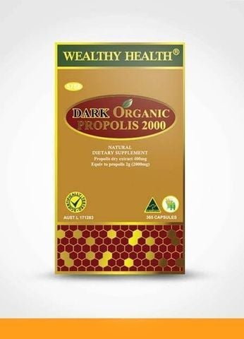 Wealthy Health Dark Organic Propolis 2000 mg 365 Viên nang