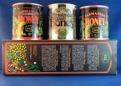 Hộp quà tặng của Tasmanian Honey Company gồm ba loại mật ong khác nhau (mỗi loại 350g)