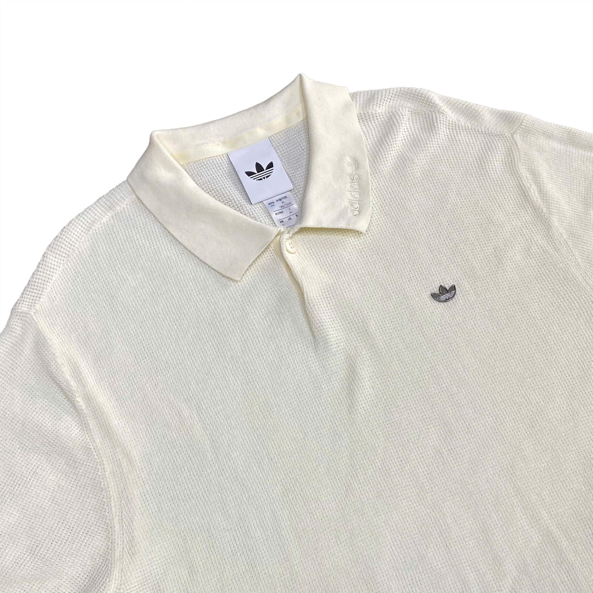  ADIDAS ORIGINAL POLO SHIRT CREAM WHITE - JV7596 