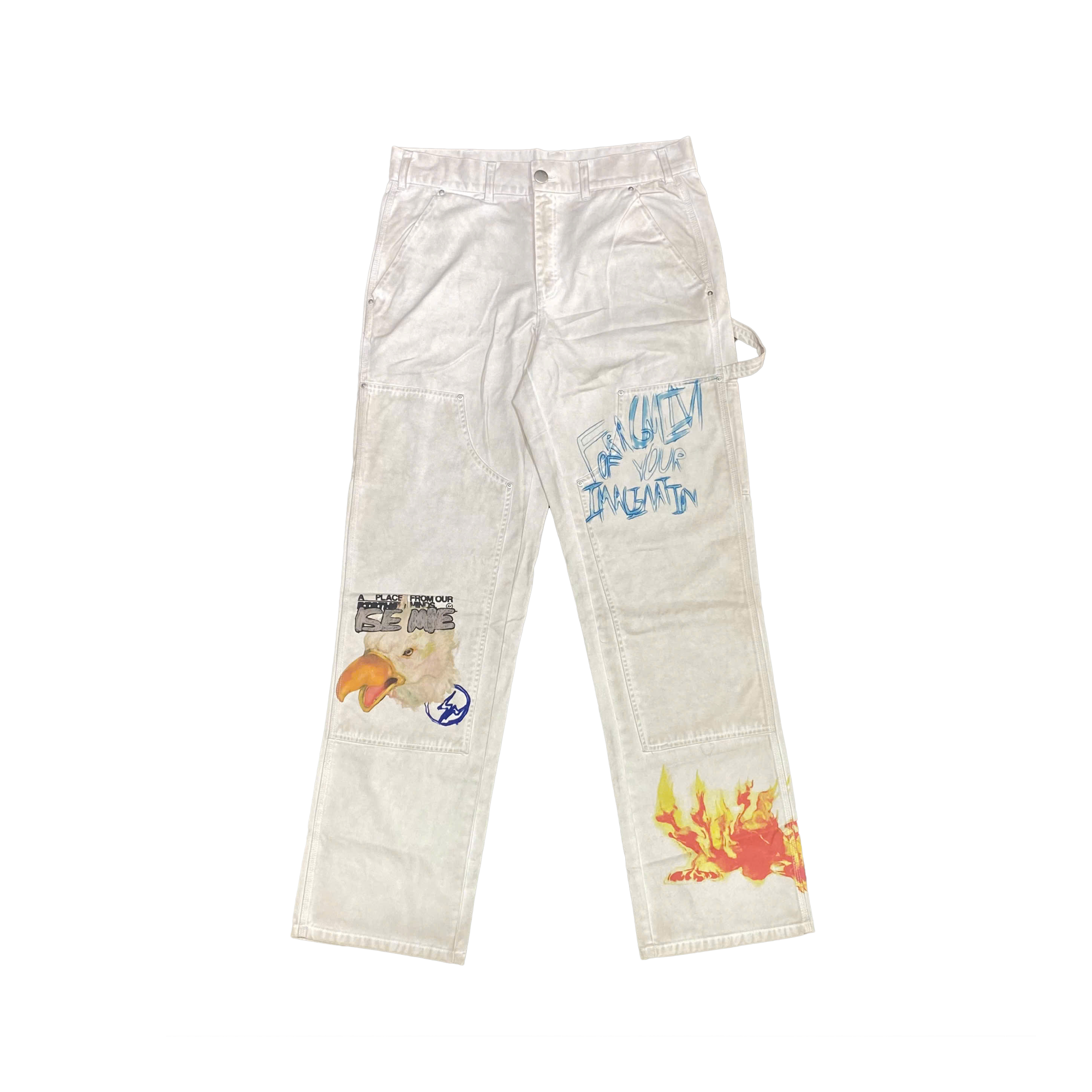  TRAVIS SCOTT CACTUS JACK FOR FRAGMENT PAINTERS IMAGINATION PANT WHITE 