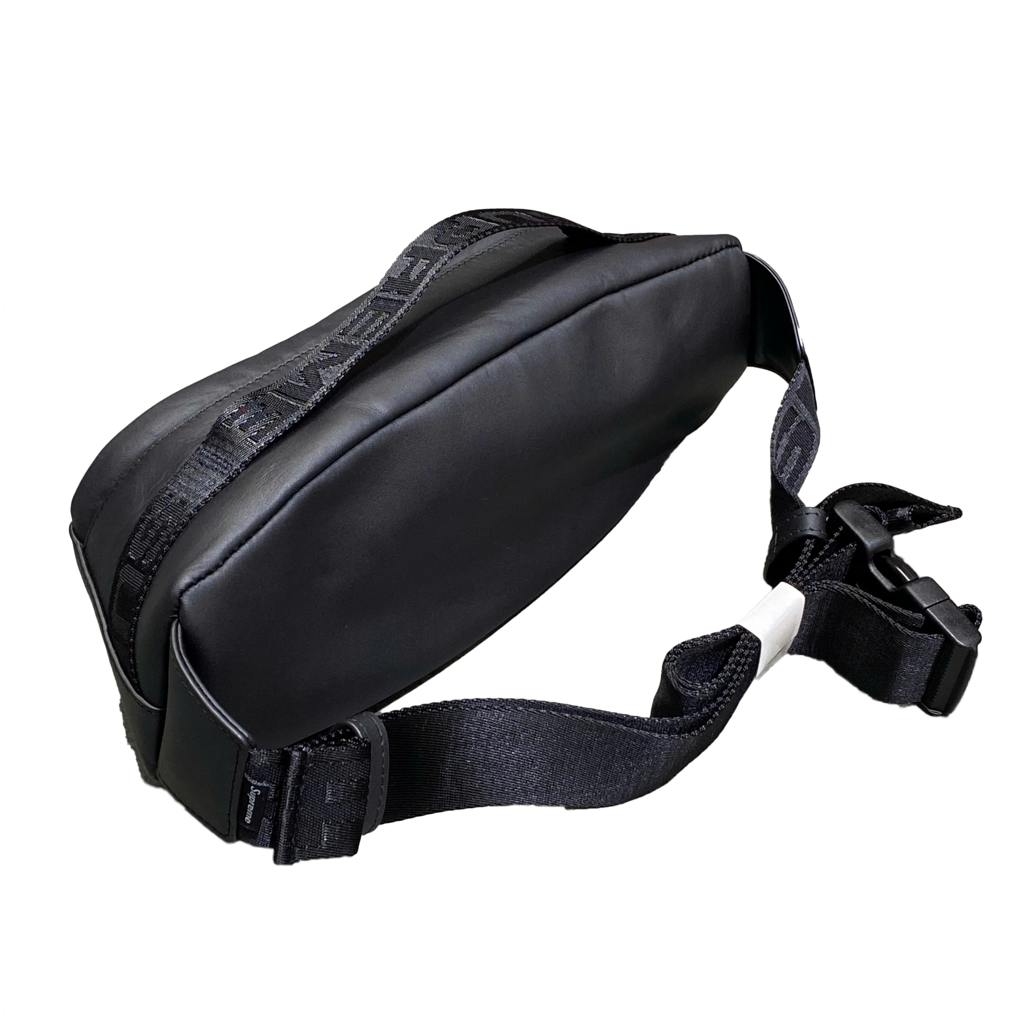  SUPREME LEATHER WAIST BAG BLACK FW23 