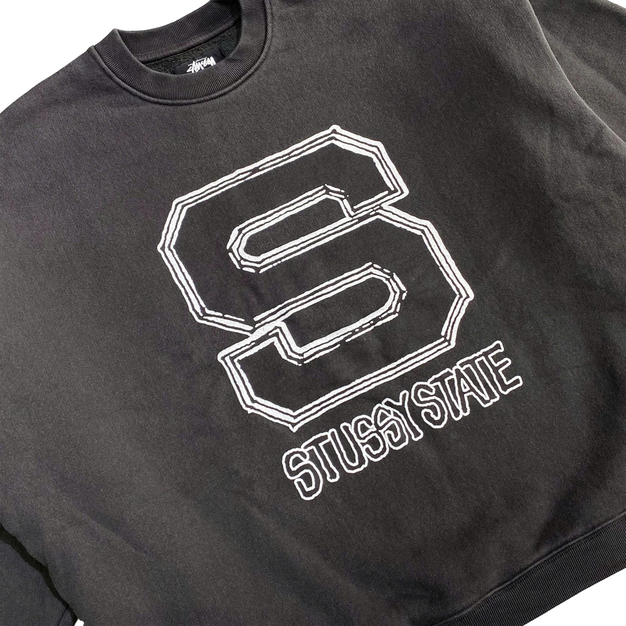  STUSSY STATE CREWNECK BLACK 