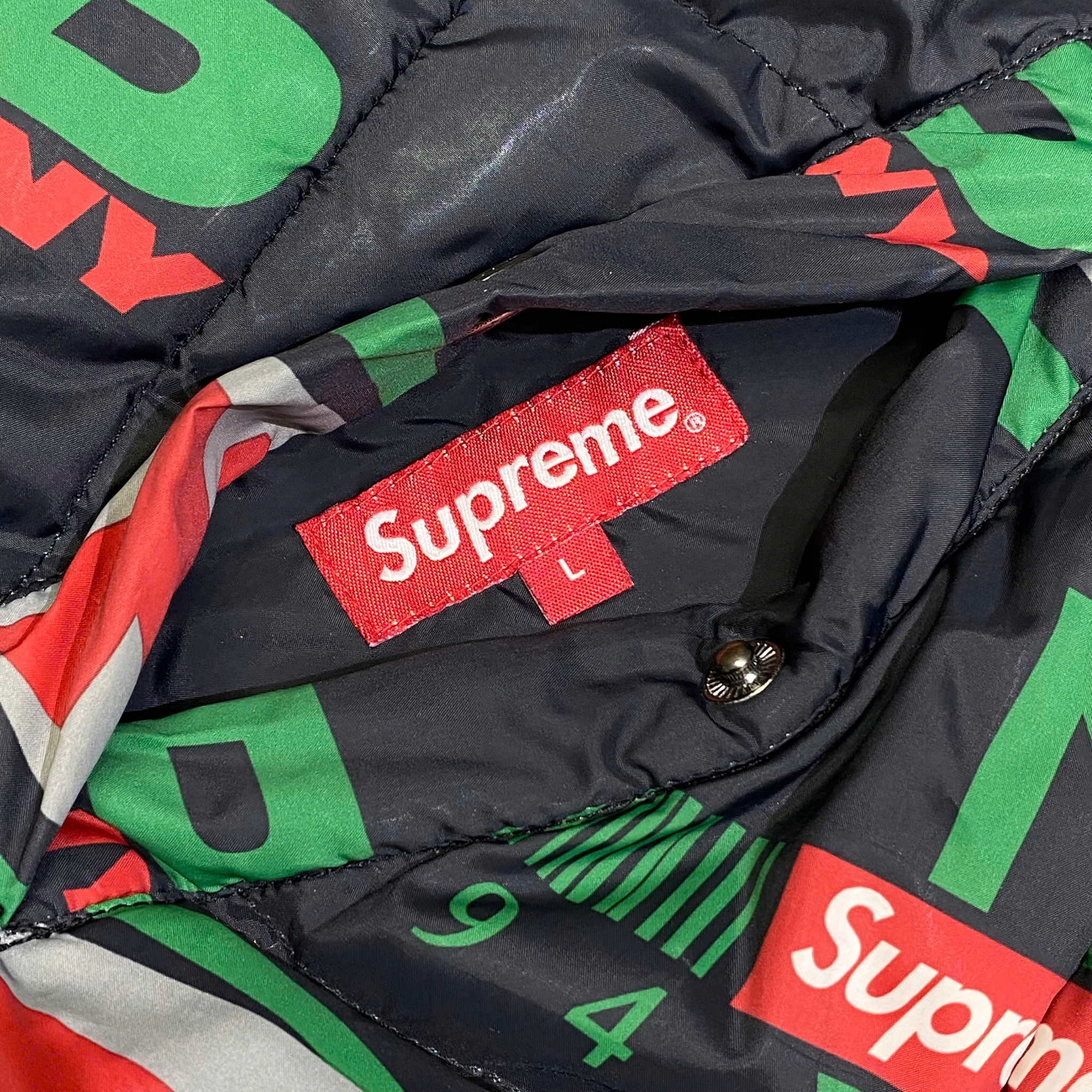  SUPREME NY REVERSIBLE PUFFY JACKET BLACK 