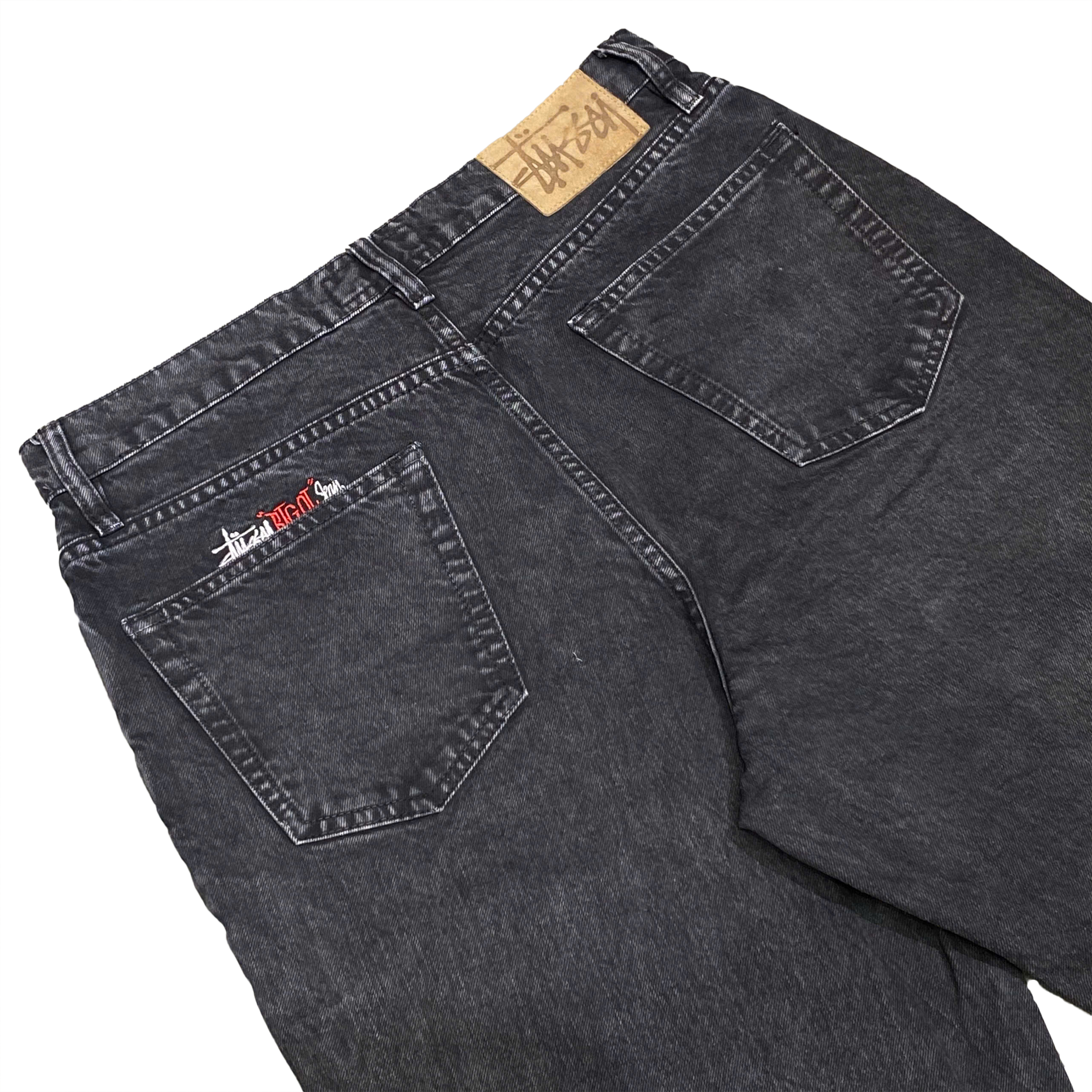  STUSSY DOUBLE DYE BIG 'OL JEANS BLACK 
