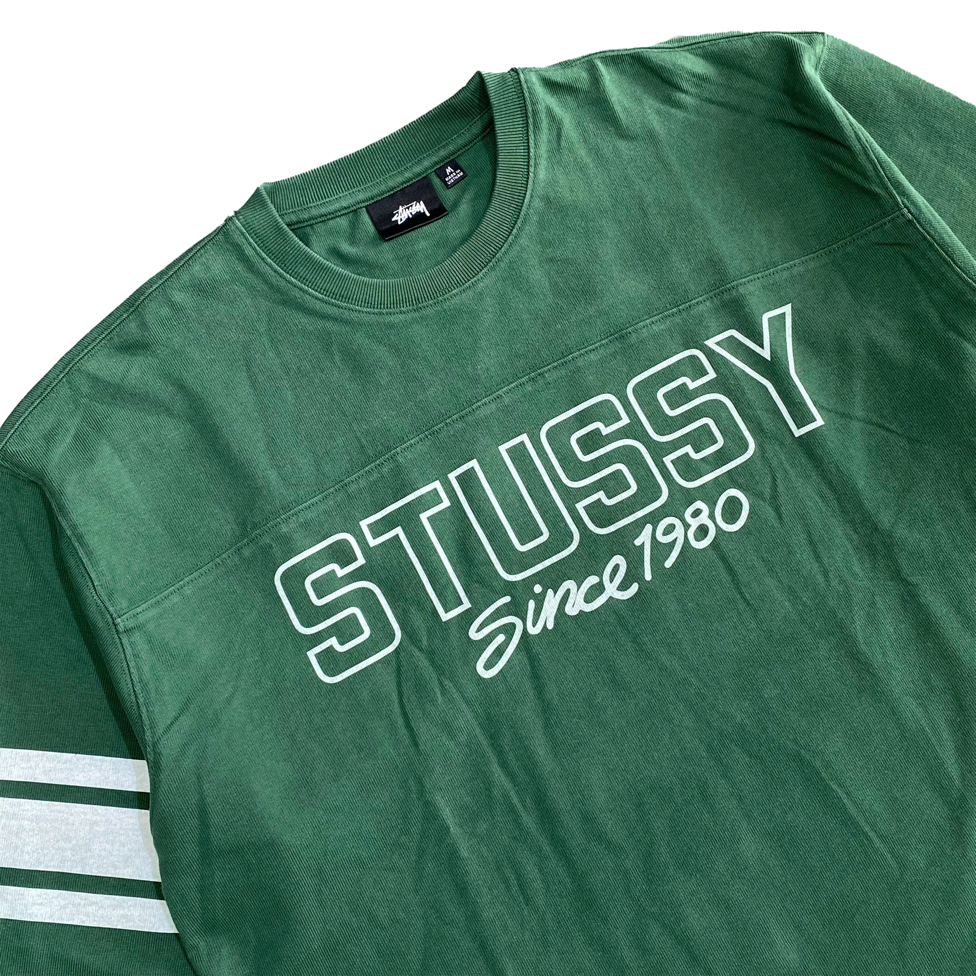 STUSSY FOOTBALL CREW SWEATER GREEN 