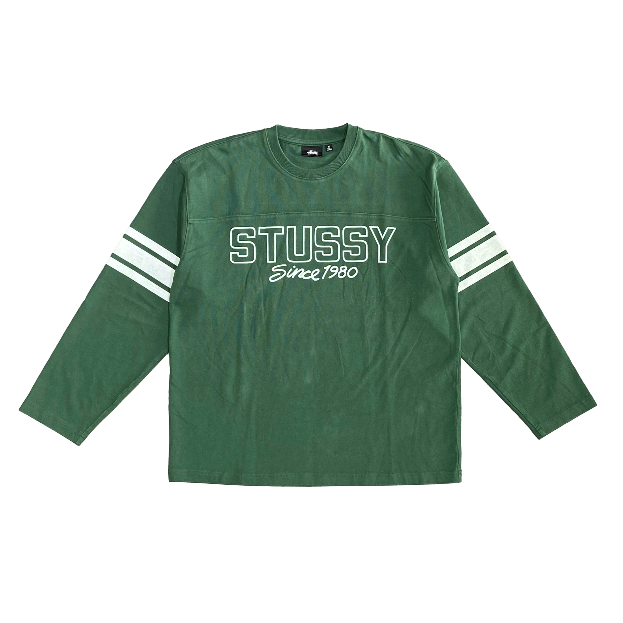  STUSSY FOOTBALL CREW SWEATER GREEN 