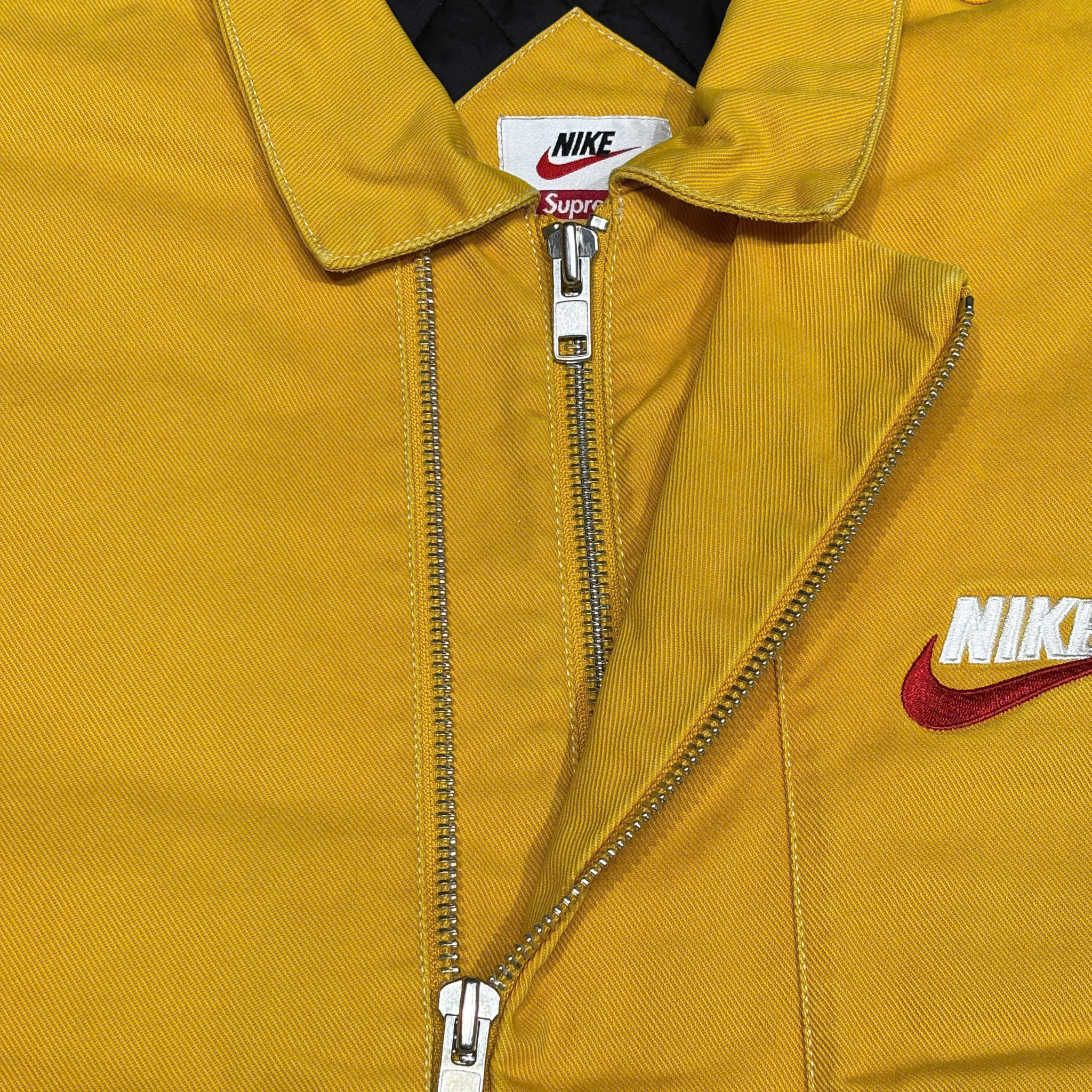  SUPREME NIKE DOUBLE ZIP QUILTED WORK JACKET MUSTARD 