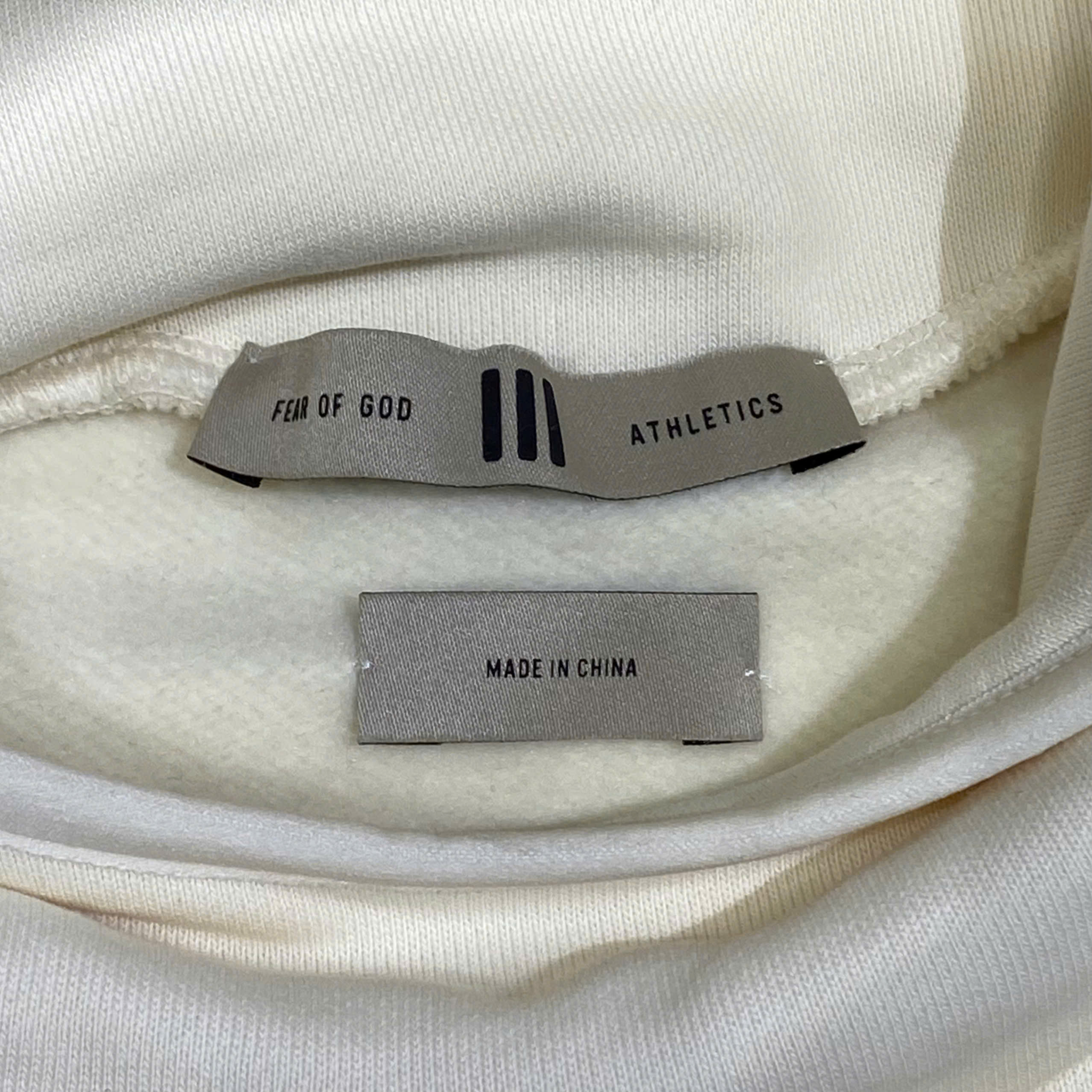  FEAR OF GOD ATHLETICS X ADIDAS HEAVY FLEECE HOODIE CREAM WHITE 