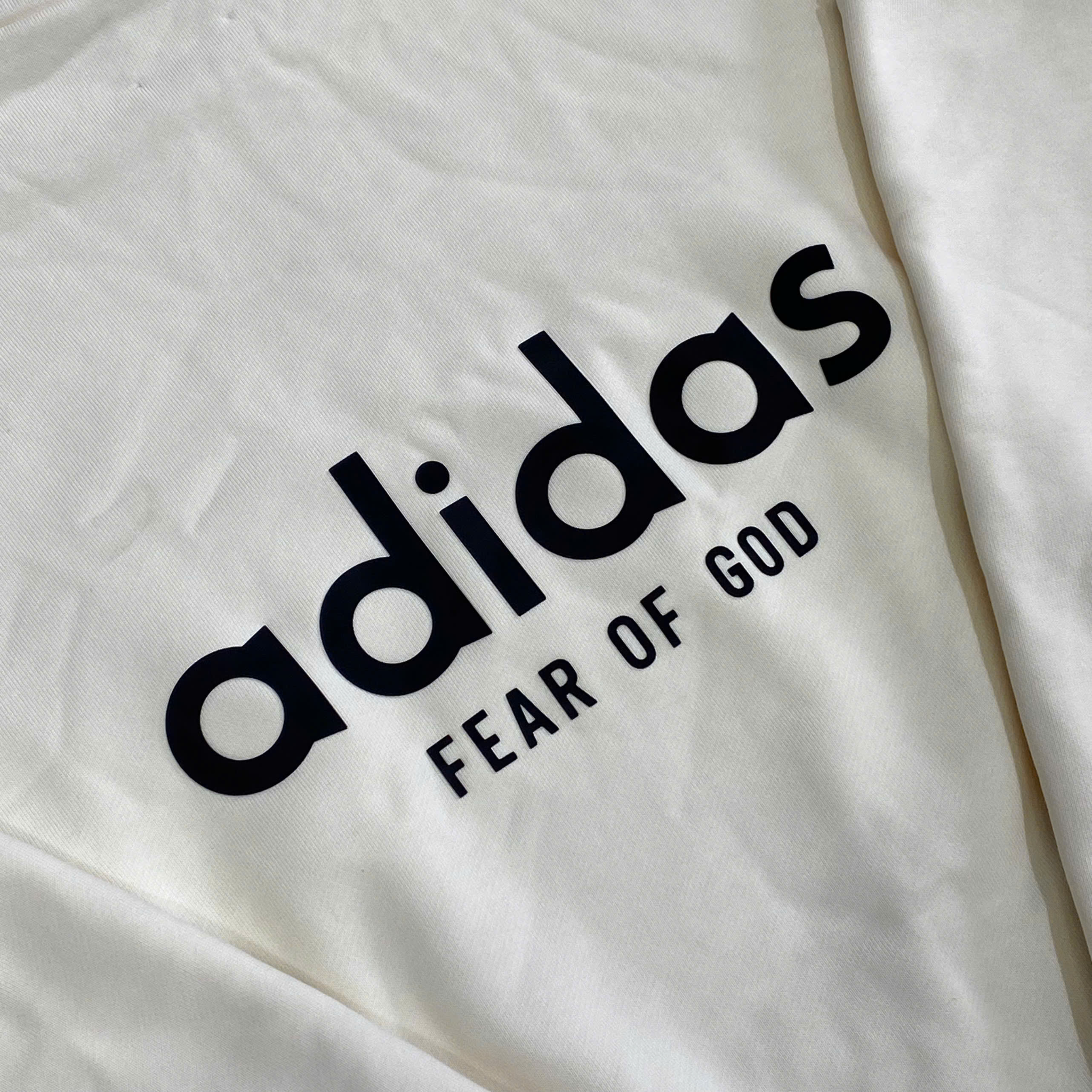  FEAR OF GOD ATHLETICS X ADIDAS HEAVY FLEECE HOODIE CREAM WHITE 